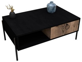 Τραπεζάκι σαλονιού C9247.04 σε Μαύρο - Καρυδί 90x56x37,5εκ. 90x56x37.5 εκ.