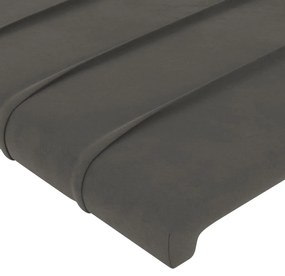 Κεφαλάρι Κρεβατιού LED Σκούρο Γκρι 163x16x118/128εκ. Βελούδινο 3124243