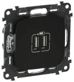 Πρίζα Φόρτισης 2xUSB 1500MA Μαύρο Valena Allure In'Matic 754998 Legrand-754998-Μαύρο 754998