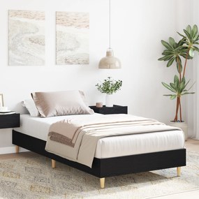vidaXL Κρεβάτι 90x200 εκ, Μαύρη Δρυς, Επενδεδυμένο Ξύλο