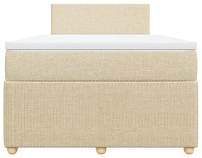 vidaXL Κρεβάτι Boxspring με Στρώμα Κρεμ 120x200 εκ. Υφασμάτινο
