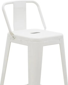 Σκαμπό μπαρ με πλάτη Utopia pakoworld λευκό μέταλλο 42x42x97εκ