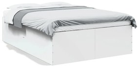 Πλαίσιο Κρεβατιού Λευκό 135x190 εκ. από Επεξεργασμένο Ξύλο - Λευκό