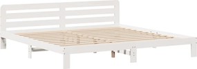 vidaXL Σκελετός Κρεβ. Χωρίς Στρώμα Λευκό 200x200 εκ Μασίφ Πεύκο