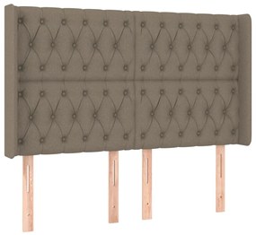 vidaXL Κρεβάτι Boxspring με Στρώμα &amp; LED Taupe 160x200 εκ. Υφασμάτινο