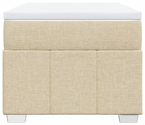 vidaXL Κρεβάτι Boxspring με Στρώμα Κρεμ 90x200 εκ.Υφασμάτινο