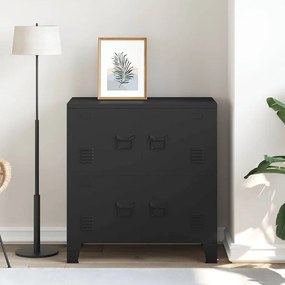 vidaXL Αρχειοθήκη Βιομηχανικού Στιλ Μαύρη 75 x 40 x 80 εκ. Ατσάλινη