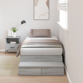 vidaXL Κρεβάτι με αποθηκευτικό χώρο Γκρι Sonoma 90x200 εκ