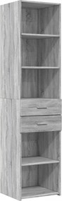 vidaXL Ντουλάπι Γκρι Sonoma 45x42,5x185 εκ. από Επεξεργασμένο Ξύλο