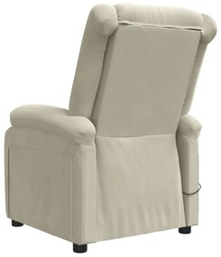 vidaXL Πολυθρόνα Μασάζ Κρεμ Βελούδινη