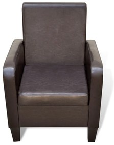 vidaXL Πολυθρόνα Καφέ από Συνθετικό Δέρμα