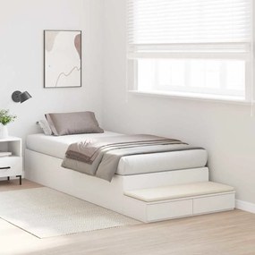 vidaXL Κρεβάτι με αποθηκευτικό χώρο Λευκό 236.5 x 90 x 31.5 εκατοστά