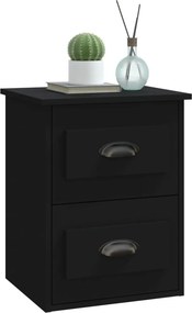 vidaXL Κομοδίνο Επιτοίχιο Μαύρο 41,5x36x53 εκ.