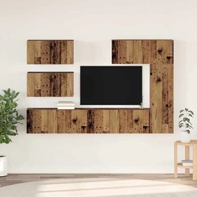 vidaXL Σετ επίπλου τηλεόρασης 6 pcs Παλαιό ξύλο 30.5 x 30 x 90 cm