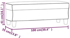 vidaXL Πάγκος Μπεζ 100x35x41 εκ. από Ύφασμα Μικροϊνών