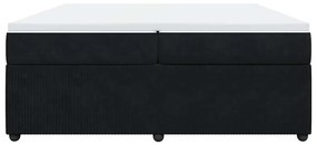 vidaXL Κρεβάτι Boxspring με Στρώμα Μαύρο 200x200 εκ. Βελούδινο