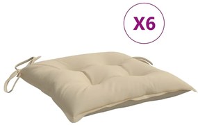 vidaXL Μαξιλάρια Παλέτας Κήπου 6 τεμ. Μπεζ 50x50x7 εκ. Υφασμάτινα