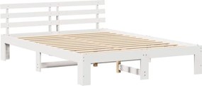 vidaXL Σκελετός Κρεβατιού Λευκό 140 x 200 cm Στερεά ξυλεία πεύκου