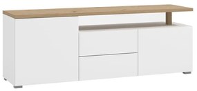 Έπιπλο τηλεόρασης ATERNO 154 3K2F2V Λευκό - Artisan Oak 154x40x56εκ. 154x40x56 εκ.