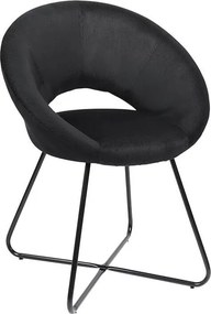 ΚΑΡΈΚΛΕΣ &amp; ΠΟΛΥΘΡΌΝΕΣ ROUND VELVET ARMCHAIR GIULIA BLACK HD0065