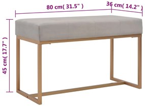 vidaXL Πάγκος Γκρι 80 εκ. από Βελούδο