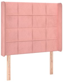 vidaXL Κρεβάτι Boxspring με Στρώμα &amp; LED Ροζ 80 x 200 εκ. Βελούδινο