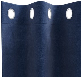 vidaXL Αδιαφανείς Κουρτίνες με Μάσκα 2 τμχ Σκούρο Μπλε Βελούδο