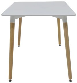 Τραπέζι Natali MDF λευκό-πόδια φυσικό χρώμα 120x80x76εκ 120x80x76 εκ.