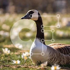 Intra Συλλεκτικό Ξύλινο Παζλ Plywood 4mm - Αναπαύεται Χήνα στη Φύση Σε Ξύλινο Κουτί - Διαστάσεις: 10x10 cm – 25 κομμάτια