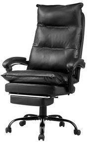 VEVOR Executive Office Chair High Back Chair with Footrest Lumbar Pillow Black