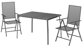 vidaXL Σετ Τραπεζαρίας Κήπου 3 Τεμαχίων Ανθρακί από Ατσάλι
