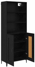 vidaXL Highboard 2 pcs Μαύρη δρυς Επεξεργασμένο ξύλο