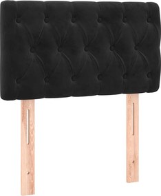 vidaXL Κρεβάτι Boxspring με Στρώμα Μαύρο 80 x 200 εκ. Βελούδινο