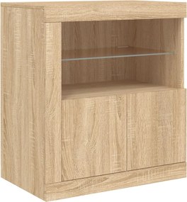 vidaXL Ντουλάπι με LED Sonoma Δρυς 60,5x37x67 εκ.