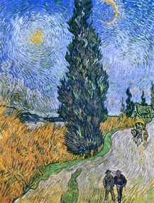 Vincent van Gogh - Αναπαραγωγή Road with Cypresses, 1890, (30 x 40 cm)