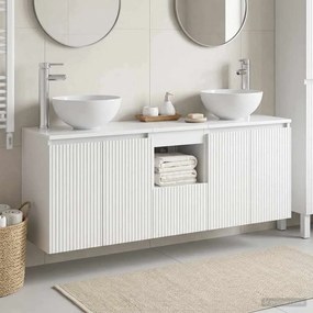 vidaXL Σετ Ντουλαπιών Μπάνιου 3 τμχ. Λευκό 129 x 41 x 80 cm