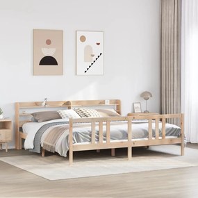vidaXL Πλαίσιο Κρεβατιού με Κεφαλάρι 180x200 εκ. από Μασίφ Ξύλο Πεύκου