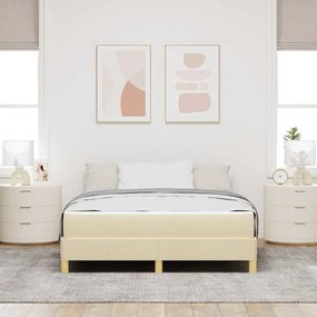 vidaXL Κρεβάτι με ελατήρια Κρέμα, Καφέ 140 x 190 cm