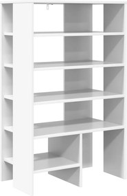 vidaXL Ντουλάπα Παπουτσιών με ράφι 2 pcs Λευκό Επεξεργασμένο ξύλο