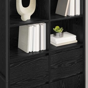 vidaXL Πλαϊνό γραφείο με συρτάρι 2 pcs Μαύρη Οξυά 81 x 36 x 150.5 εκ.