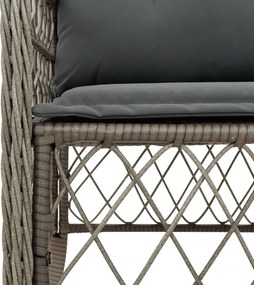 vidaXL Σετ Τραπεζαρίας Κήπου 5 τεμ. Γκρι Συνθ. Ρατάν με Μαξιλάρια