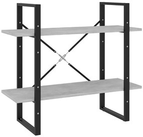 vidaXL Βιβλιοθήκη με 2 Ράφια Γκρι Σκυρ. 80 x 30 x 70 εκ. Επεξ. Ξύλο