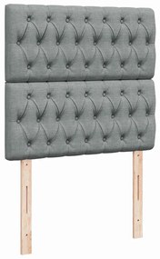 vidaXL Κρεβάτι Boxspring με Στρώμα Ανοιχτό Γκρι 90x200 εκ. Υφασμάτινο