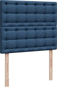 vidaXL Κρεβάτι Boxspring με Στρώμα Μπλε 120x200 εκ. Υφασμάτινο