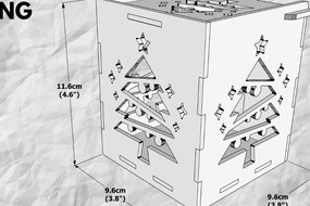 Σετ των 2 Intra απο ξύλο plywood  Χρώμα wenge 3mm-4mm πάχος - Χριστουγεννιάτικο Δέντρο Εξάχνωση Κουπών Laser Δίασταση 15x15 cm INTRAFABR-107494814