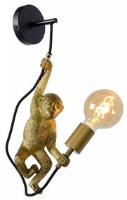 Φωτιστικό Επίτοιχο Lucide 10202-01-30 EXTRAVAGANZA CHIMP Μαύρο Ματ (Black Mat)|Χρυσό Χρώμα (Gold Coloured)