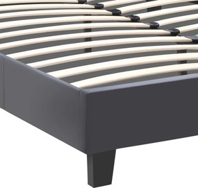 Κρεβάτι Flat Megapap από τεχνόδερμα χρώμα μαύρο ματ 140x190εκ.