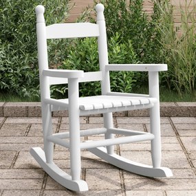 vidaXL Καρέκλα Κουνιστή για Παιδιά Λευκό Μασίφ Ξύλο Λεύκας