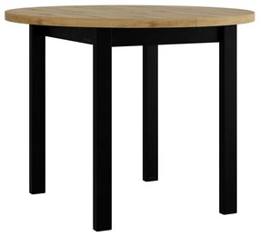 Τραπέζι Victorville 355, Μαύρο, Artisan βελανιδιά, 76cm, 22 kg, Επιμήκυνση, Πλαστικοποιημένη μοριοσανίδα, Ξύλο | Epipla1.gr
