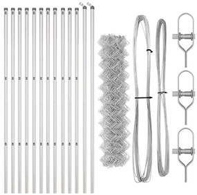 vidaXL Στύλος Περιφράξεων Ασημί 25 x 1,2 μ (60 x 60 mm δίχτυ) Ατσάλι